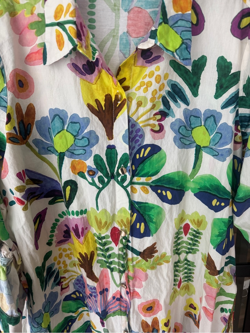 Zara floral poplin shirt maxi dress midi long sleeve colorful SS24 blogger fav - Picture 7 of 16